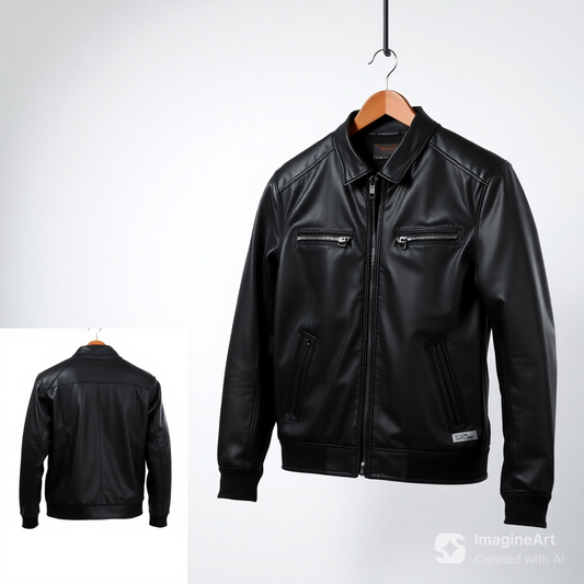 Midnight Edge – Premium Black Leather Jacket